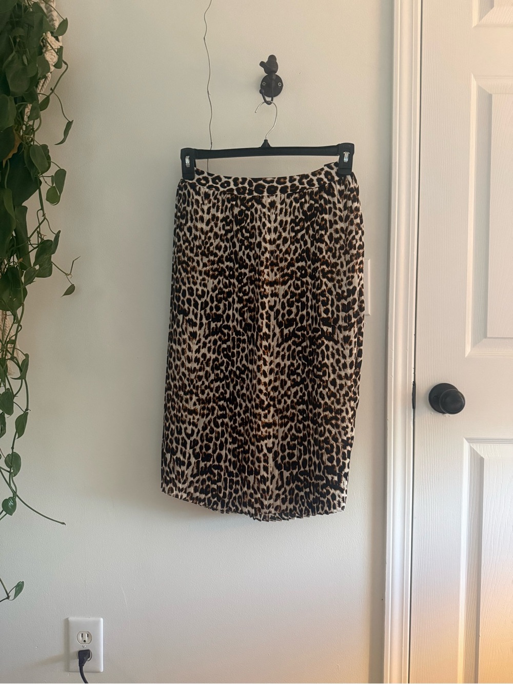 Express Pleated  Animal Print Midi Skirt
